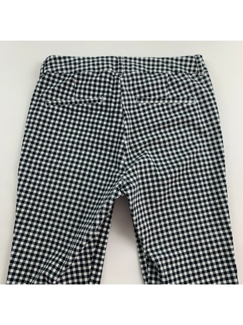 Old Navy Black White Gingham Checkered Stretch Canvas High Rise Pixie Pant 8 - Picture 8 of 8